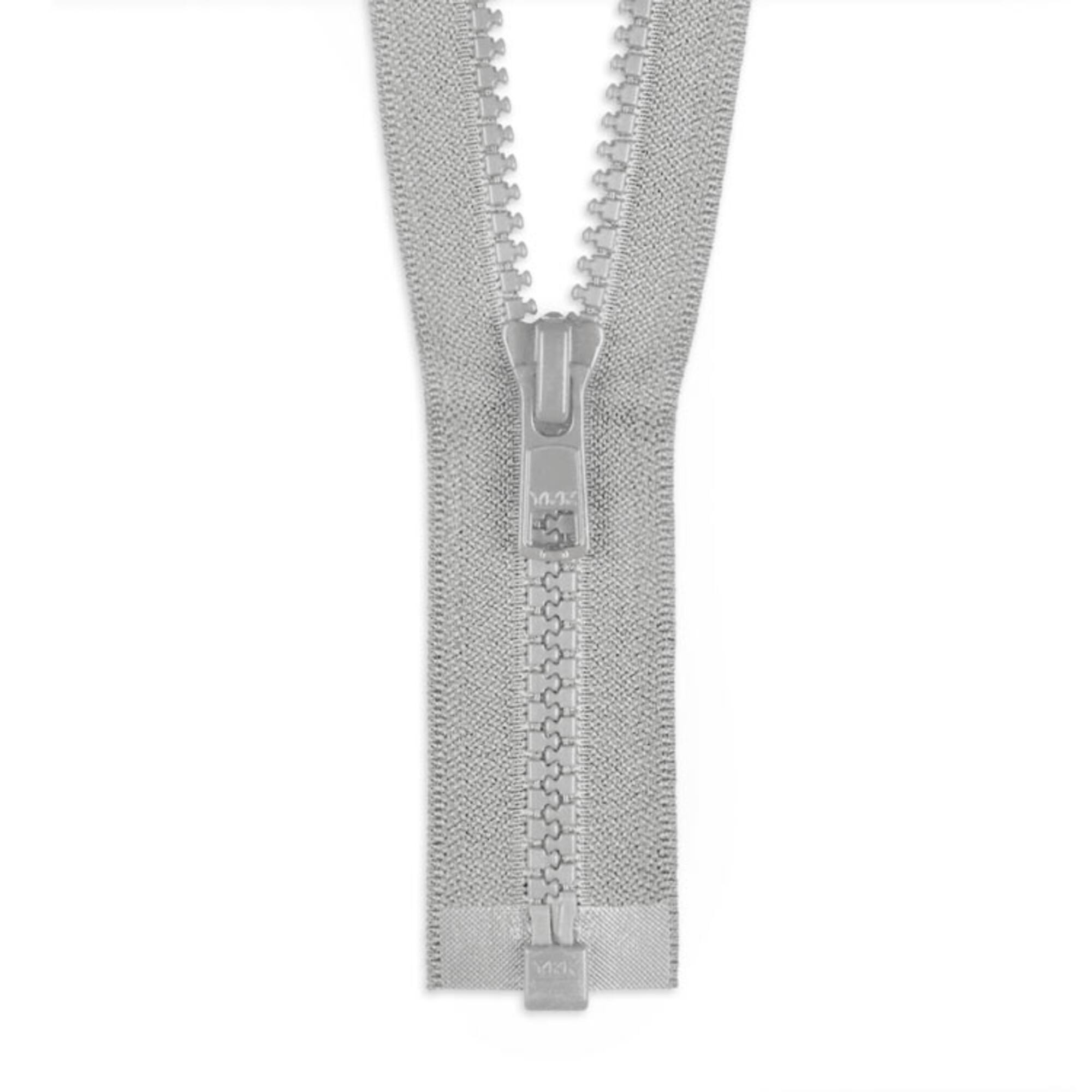 YKK 30" Chrome Gray #5 Plastic Vislon Open End Zipper